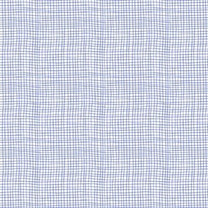 Hand Drawn Grid - Electric Blue  on a White Background 2.5x2.5