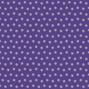 White Flower Polkadots on Grape Purple