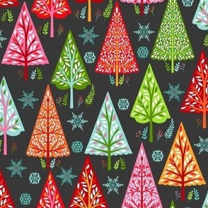 Christmas trees - grey