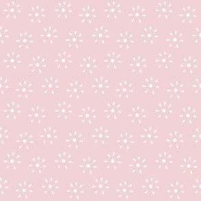 Large White Teardrop Flower Polkadots on Cotton Candy