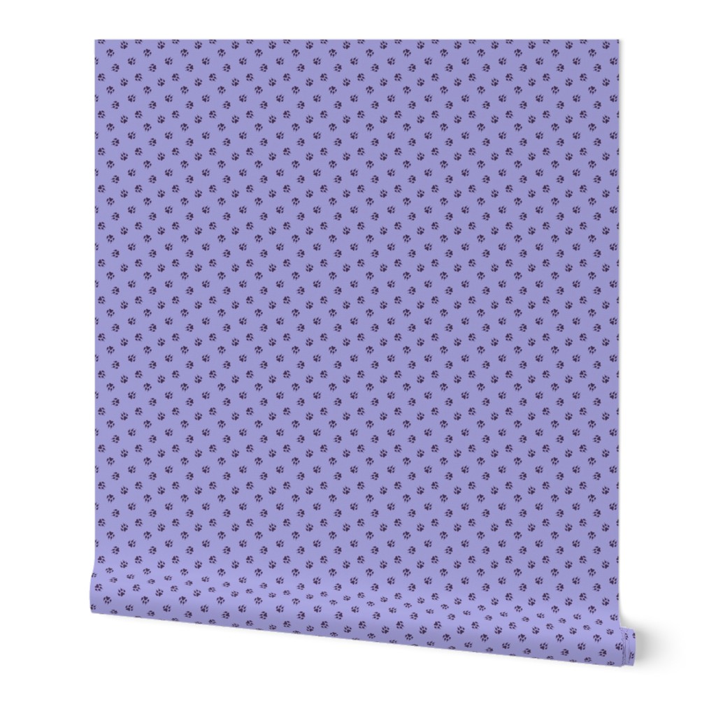 Plum Lilac Trotting paw prints coordinate