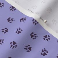 Plum Lilac Trotting paw prints coordinate