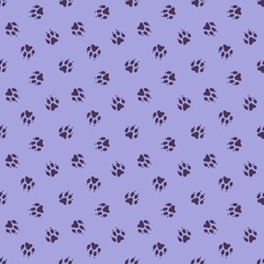 Plum Lilac Trotting paw prints coordinate
