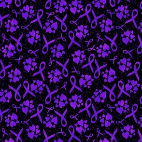 hearts and ribbons purple