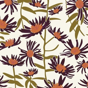 Asters on a Light Background 20x25.88