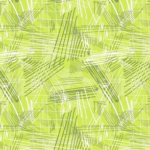 Haphazard White Lines  - Mixture of Summer Greens