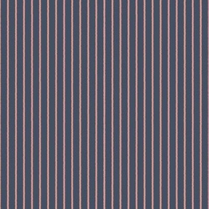 Navy and Coral Stripes