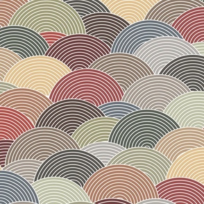 multicolor hills - irregular japanese waves - earthy colors