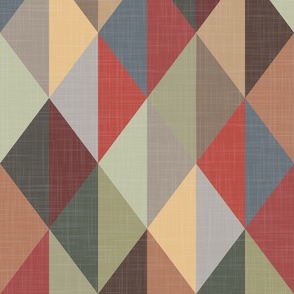 earthy triangles - abstract geometric mosaic - triangles fabric