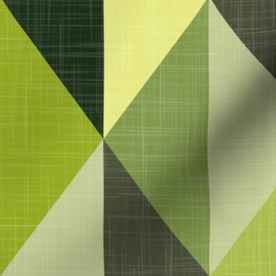 green triangles - abstract geometric mosaic - triangles fabric