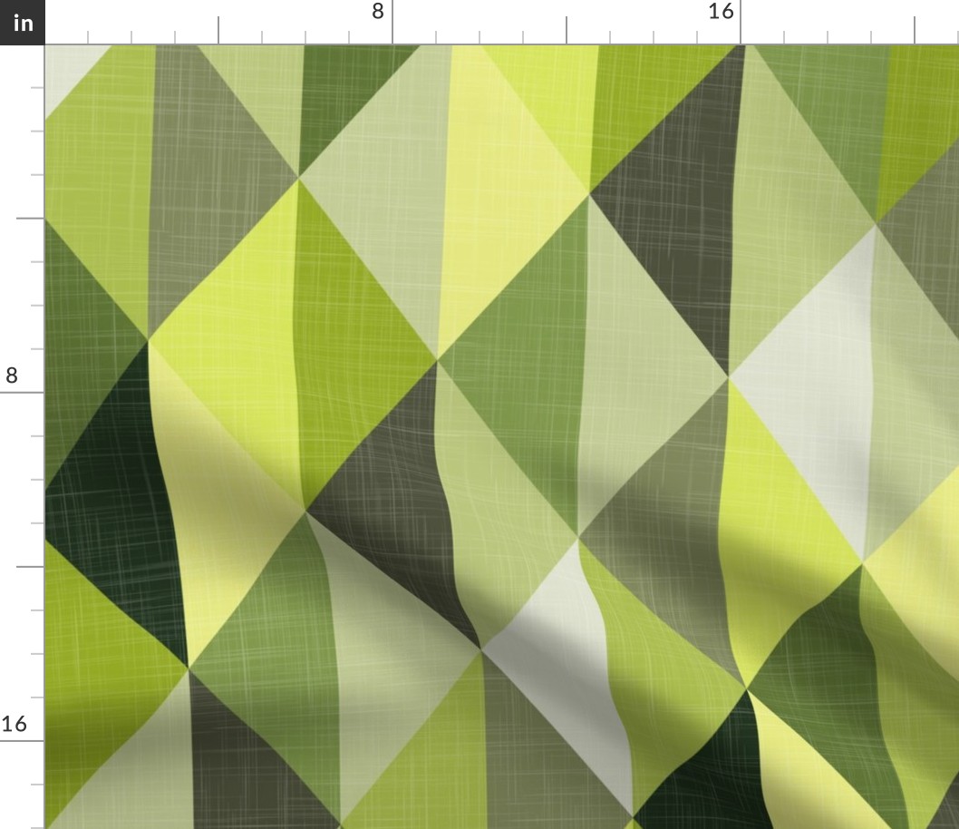 green triangles - abstract geometric mosaic - triangles fabric
