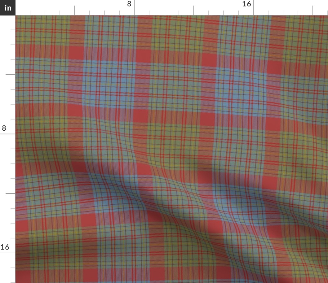 Jacobite custom tartan #4, 8" red/olive/light blue