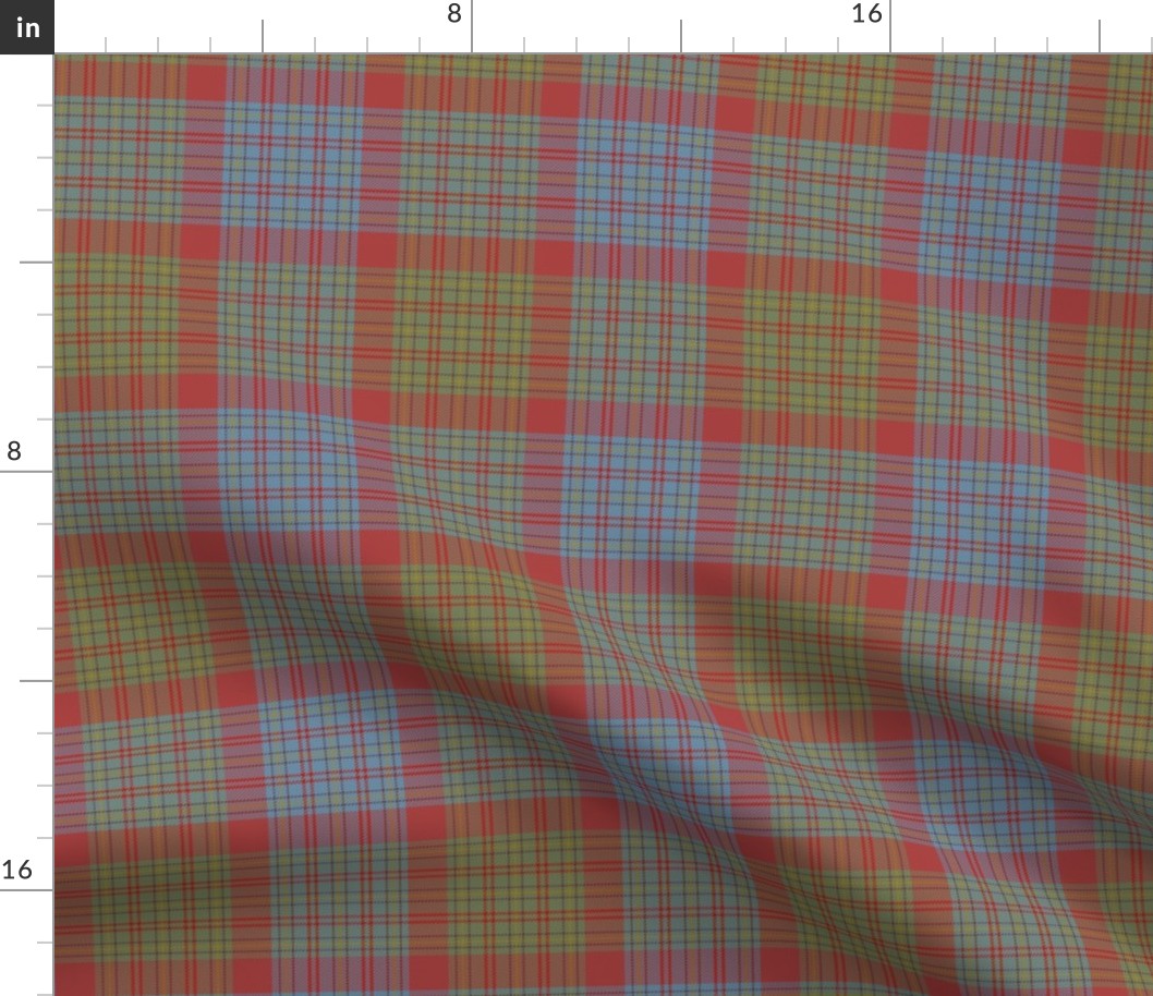 Jacobite custom tartan #4, 8" custom #4, 6" red/olive/light blue