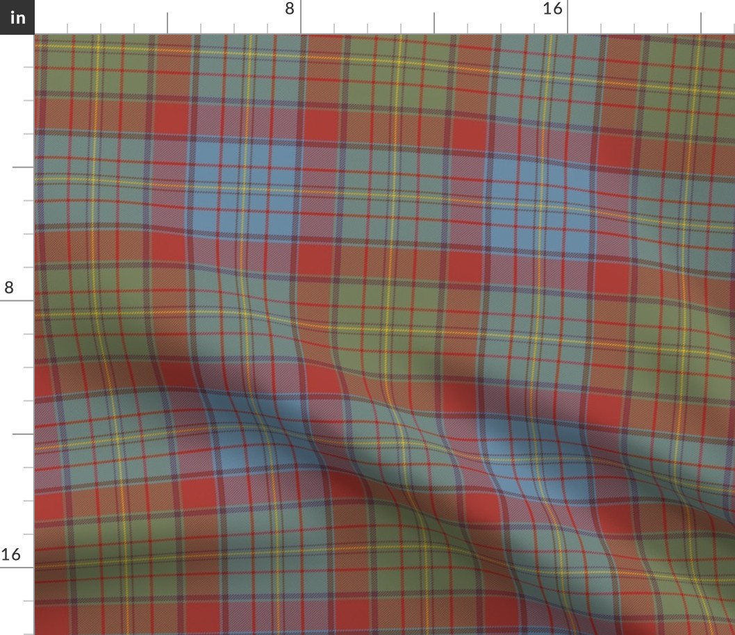 Jacobite custom tartan #3, 8" red/olive/light blue