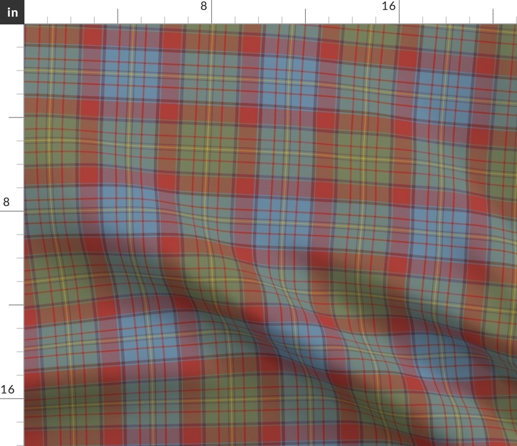 Jacobite custom tartan #3, 6" red/olive/light blue