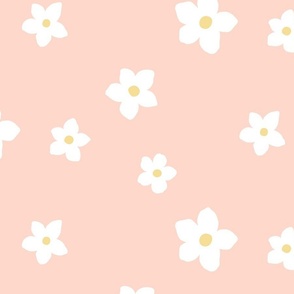 Scattered Daisy Pattern in Blush Pink