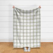 Sketchy Line Plaid - Green, Large Scale