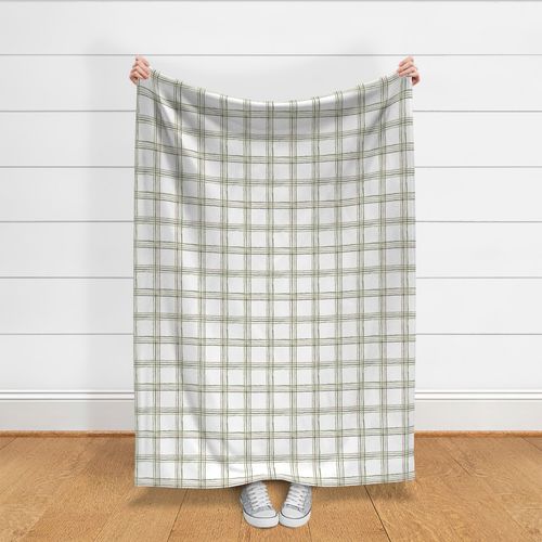 Sketchy Line Plaid - Green, Medium Scale