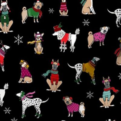 Dogs in sweaters on black (small)