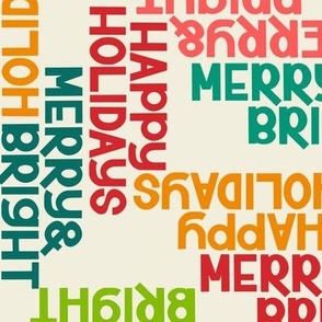 Merry and Bright Lettering - ivory mix - medium