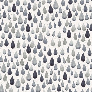 watercolor rain drop pattern in blue and paynes grey