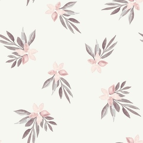 elegant watercolor floral in pink and purple - large for home decor and wallpaper 