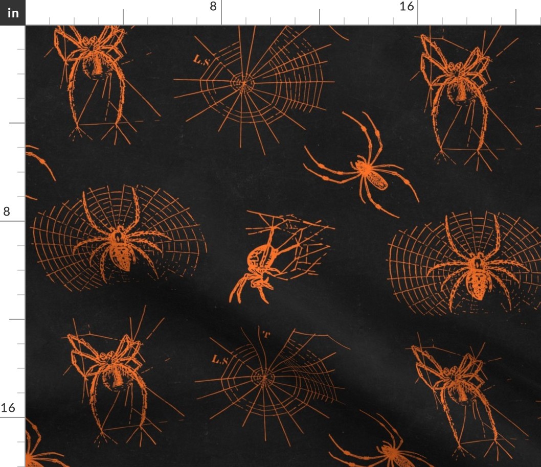 Spiders Black Orange Halloween