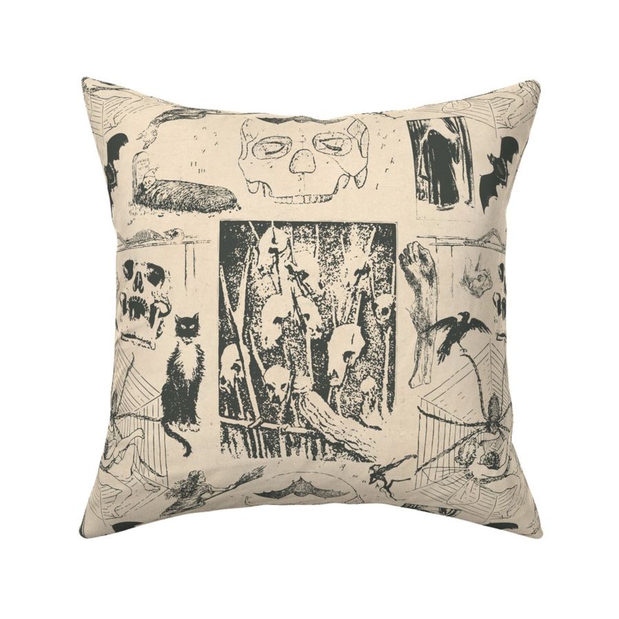 Halloween Horror Occult Gothic Tan Fabric | Spoonflower