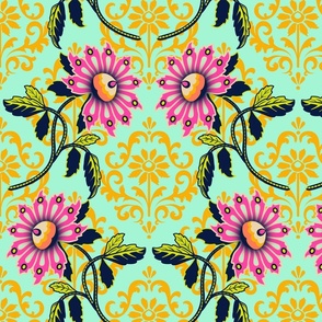 Floral Damask Mint