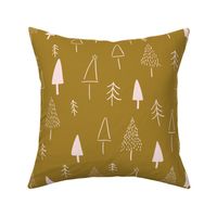 Christmas Trees in Mustard