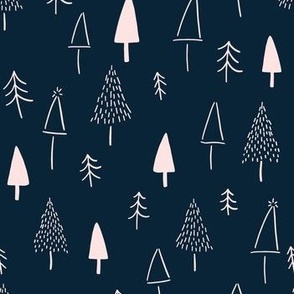 Christmas Trees- in Dark Blue