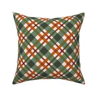 Boho diagonal plaid / medium / green, brown and tan