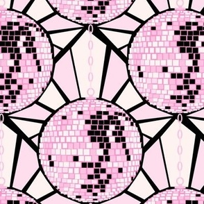 Lovecore discoballs Pink and black Medium scale