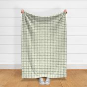 Watercolor Christmas Plaid Light green on Natural Matching with petal solids Medium scale