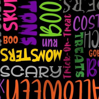 Large Scale Halloween Word Cloud Ghosts Goblins Boo Witch Pumpkins