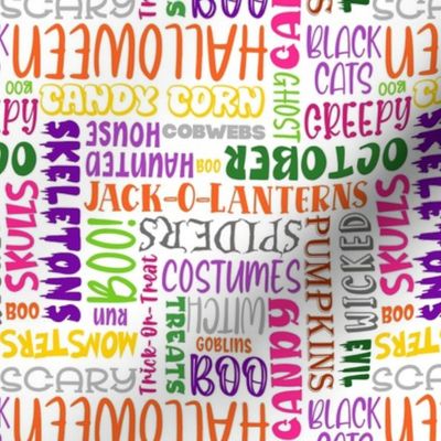 Medium Scale Halloween Word Cloud Ghosts Goblins Boo Witch Pumpkins