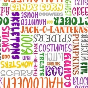 Medium Scale Halloween Word Cloud Ghosts Goblins Boo Witch Pumpkins