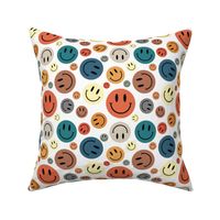 Large Scale Retro Smile Faces Smiles on white