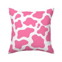 Large Scale Pink and White Cow Spots Animal Print