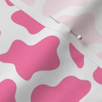 Medium Scale Pink and White Cow Spots Animal Print