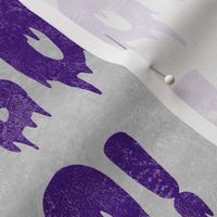 Large Scale Boo! Creepy Halloween Letters Purple on Grey