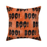 Large Scale Boo! Creepy Halloween Letters Black on Orange