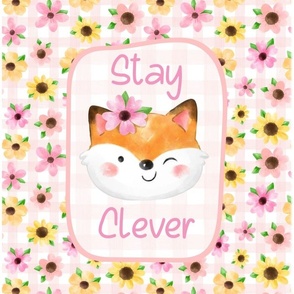 14x18 Panel Stay Clever Fox Baby Animal Nursery Coordinate DIY Lovey or Wall Art