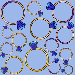 Sapphire rings on blue