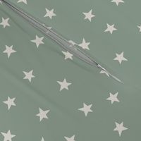 Twinkle Stars_Cream on Sage green_MEDIUM_8 X 8