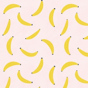 Yellow Bananas on Soft Pink