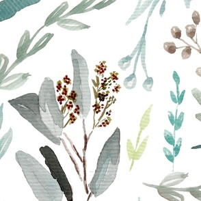 Bold Eucalyptus Leaves Botanical Pattern L