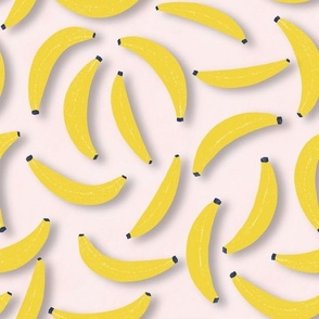 Fun banana print on pale pink