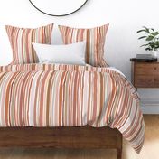 terracotta rough stripes - boho style - stripes fabric and wallpaper