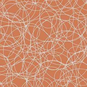 terracotta - dance circles on terracotta - rings fabric